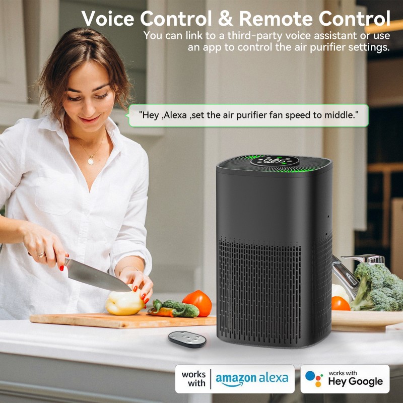 Пречиствател за въздух Mohana BlueAir, 210 м3/h, true HEPA H12, PM2.5, черен